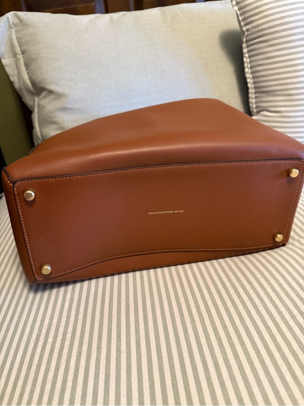 NWT COACH Brown-Tan Leather Rae Tote with Floral Charm - Picture 3 of 6
